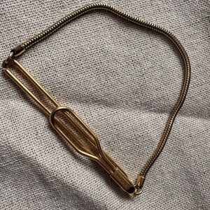 BIRKS Vintage Tie Clip Bar with Chain - stamped Birks Germany